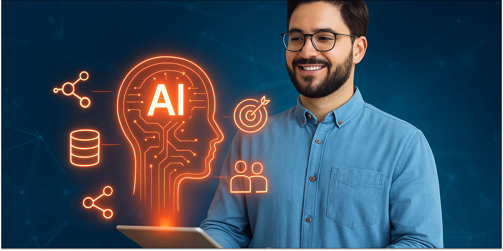 Un empresario camino a la implementación de IA en marketing digital